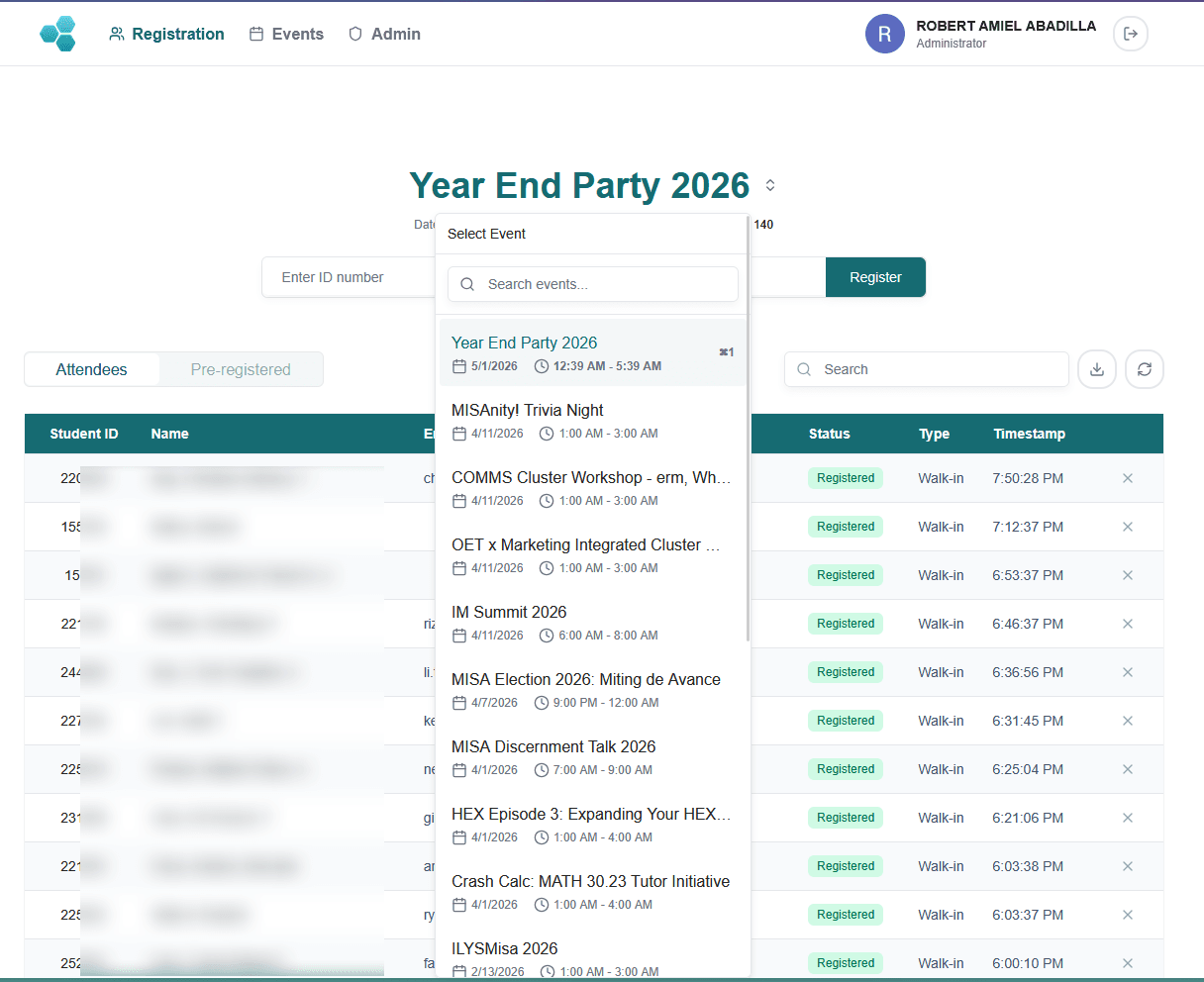 MISA Registration System